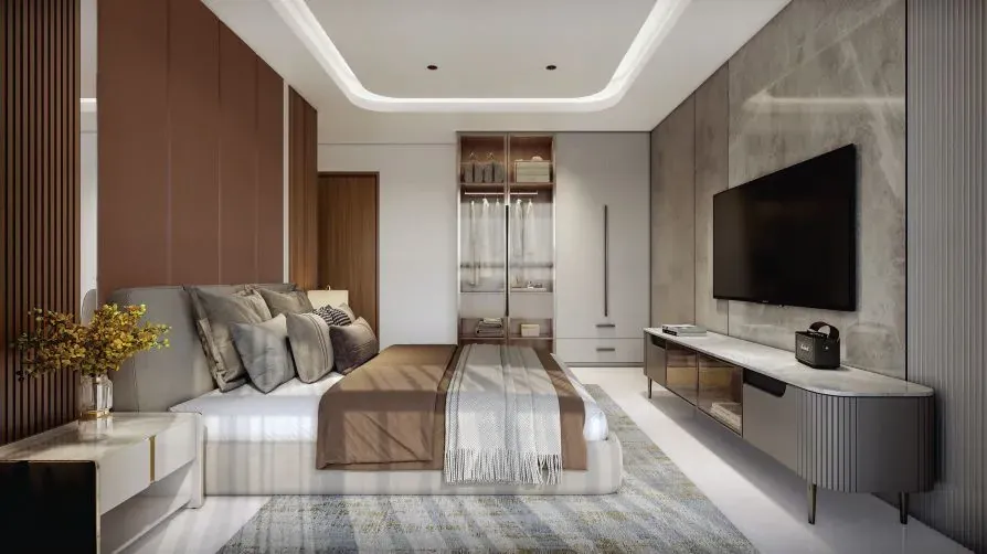 DNR Sarjapur concept living room interior smart apartment