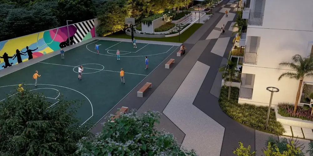 DNR Sarjapur indicative Sports courts community Doddakannelli